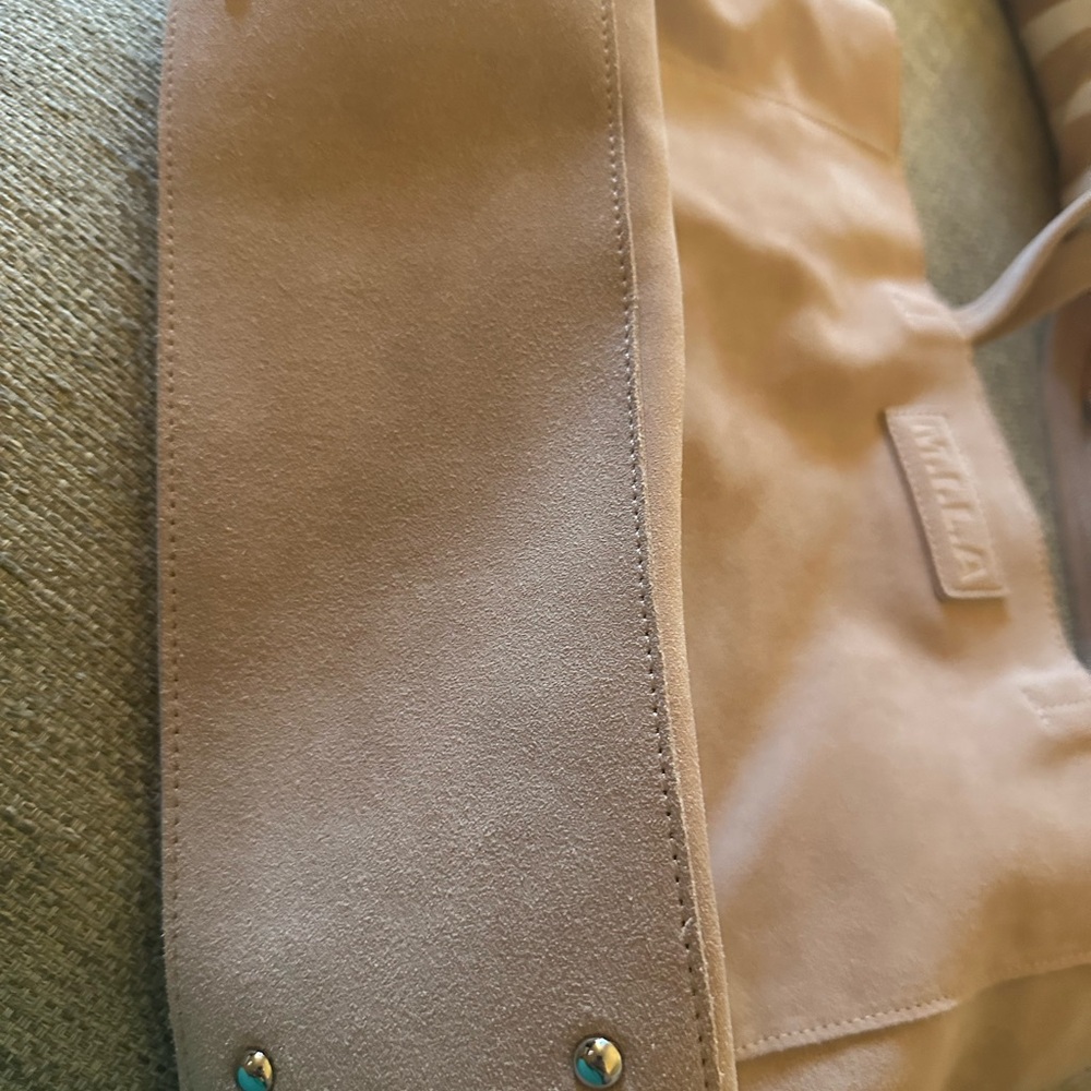 M.I.L.A Blush Pink Suede Tote Bag Large Minimalist Luxury Everyday Work Travel - Picture 7 of 16